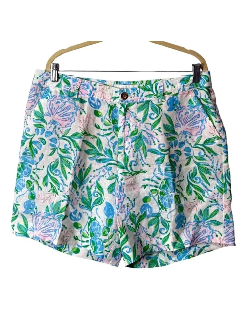 Lilly Pulitzer Womens Size 14 Aldora Linen Shorts Floral 7